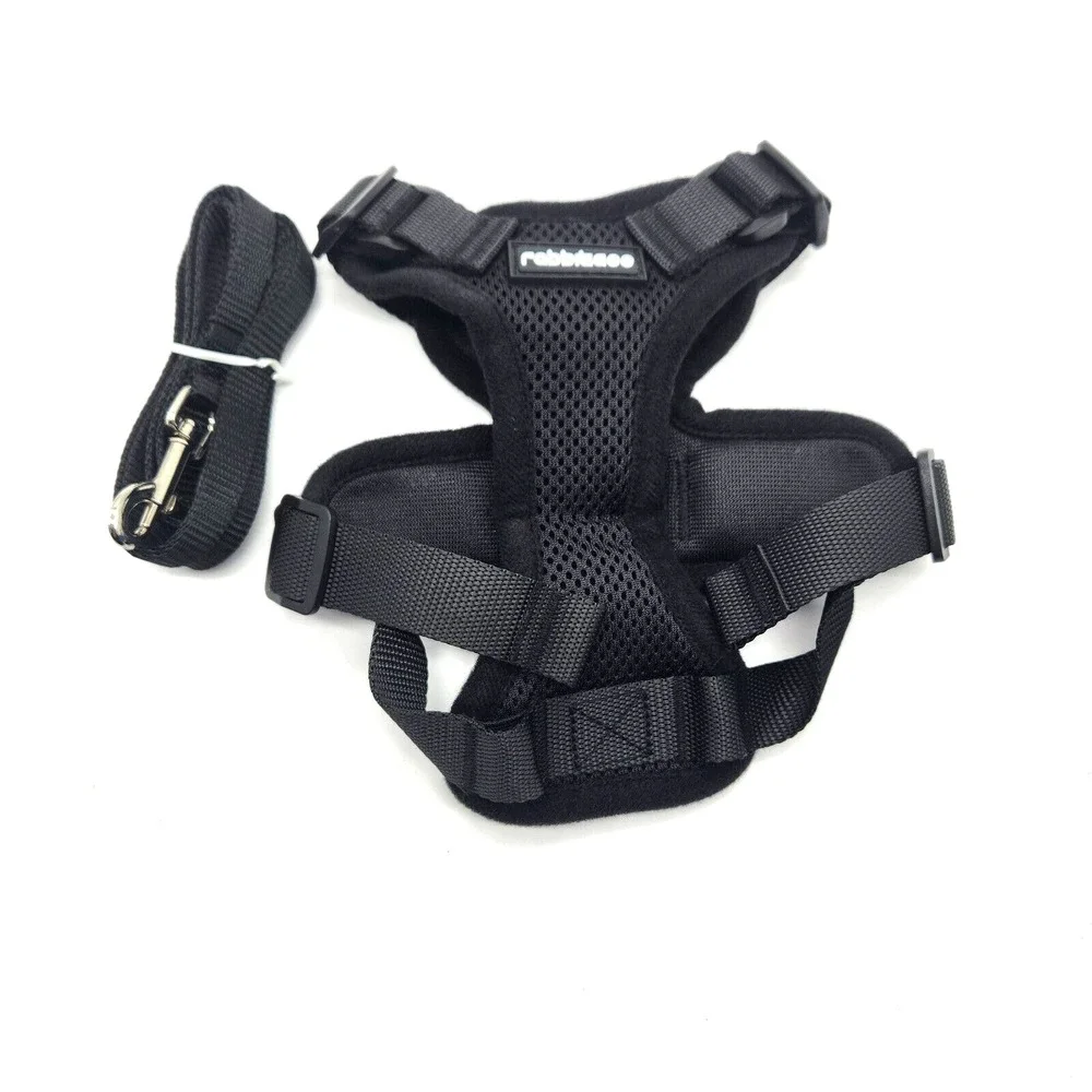 rabbitgoo Cat Harness Leash Breathable Reflective Strip Jacket Extra Small Black